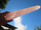 Polished Gemmy Long Rose Quartz Standing Prism x 1  From Ambatondrazaka, Madagascar