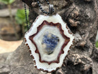 Hand Made Double Shell And Sodalite Pendant x 1 From South Africa