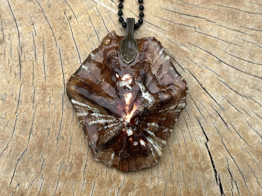 Hand Made Double Shell And Sodalite Pendant x 1 From South Africa