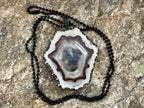 Hand Made Double Shell And Sodalite Pendant x 1 From South Africa