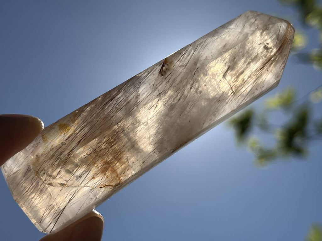 Polished Copper Rutilated Quartz Crystal x 1 From Madagascar