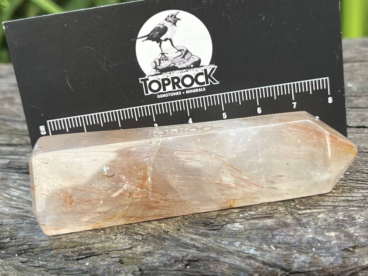 Polished Copper Rutilated Quartz Crystal x 1 From Madagascar