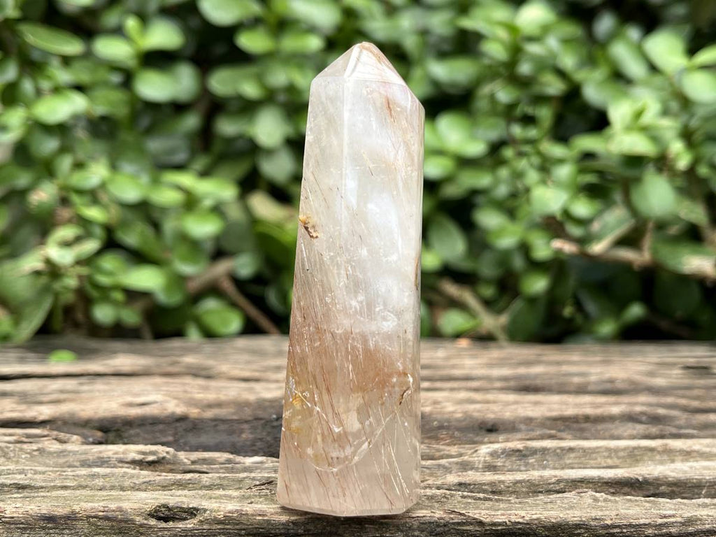 Polished Copper Rutilated Quartz Crystal x 1 From Madagascar