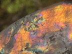 Polished Sunset Orange and Purple Flash Labradorite x 1 From Tulear, Madagascar.