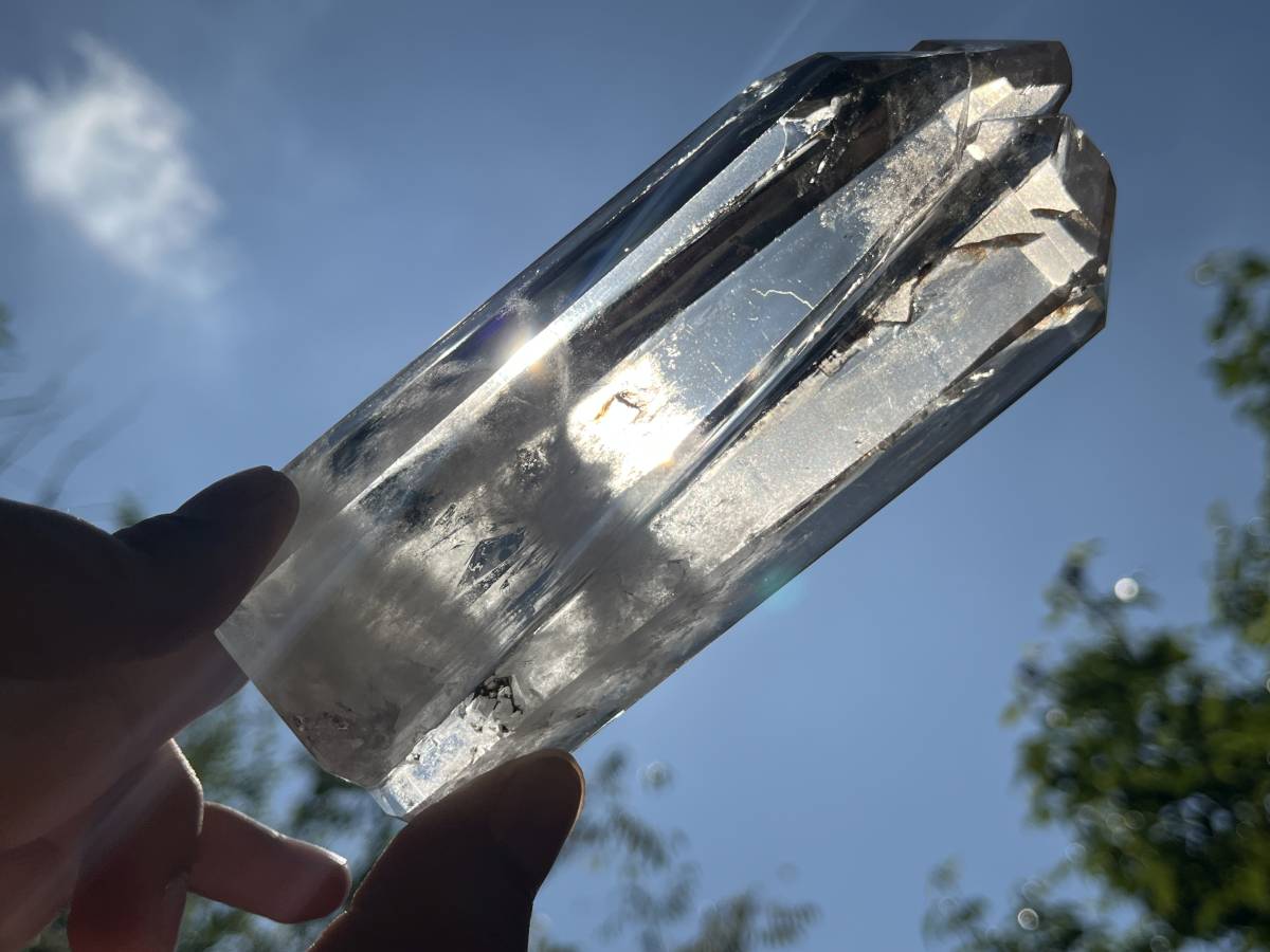 Polished Triplet Optic Smokey Quartz Crystal x 1 From Anzojorabe, Madagascar