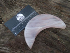 Polished Pearly Rose Quartz Crescent Moon Crystal x 1 From Ambatondrazaka, Madagascar