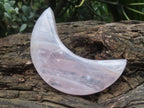 Polished Pearly Rose Quartz Crescent Moon Crystal x 1 From Ambatondrazaka, Madagascar
