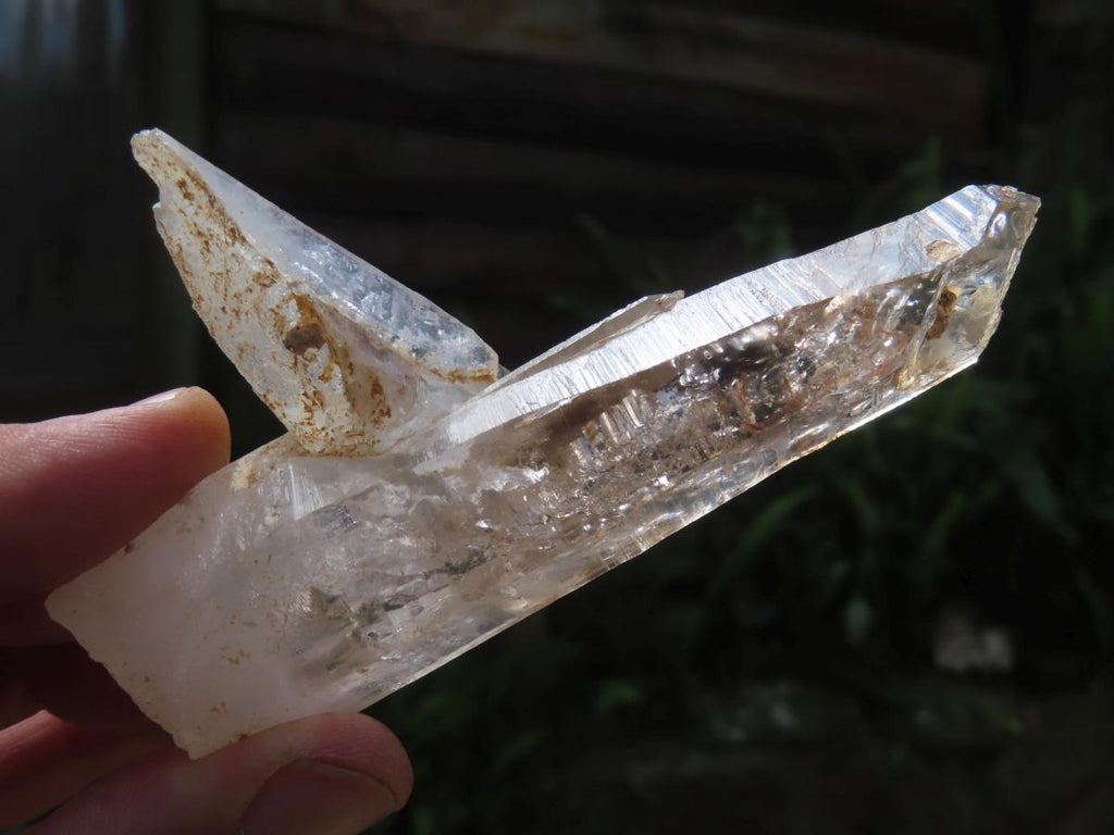Natural Crisscross Smokey Quartz With Enhydro x 1 From Brandberg Namibia