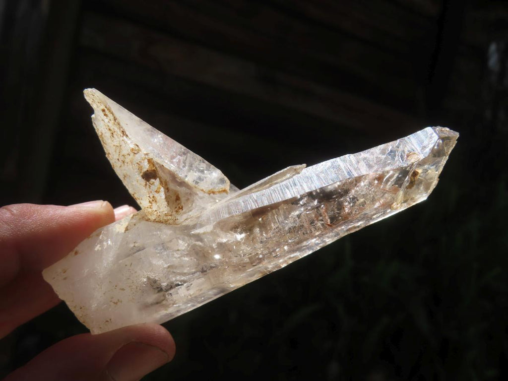 Natural Crisscross Smokey Quartz With Enhydro x 1 From Brandberg Namibia