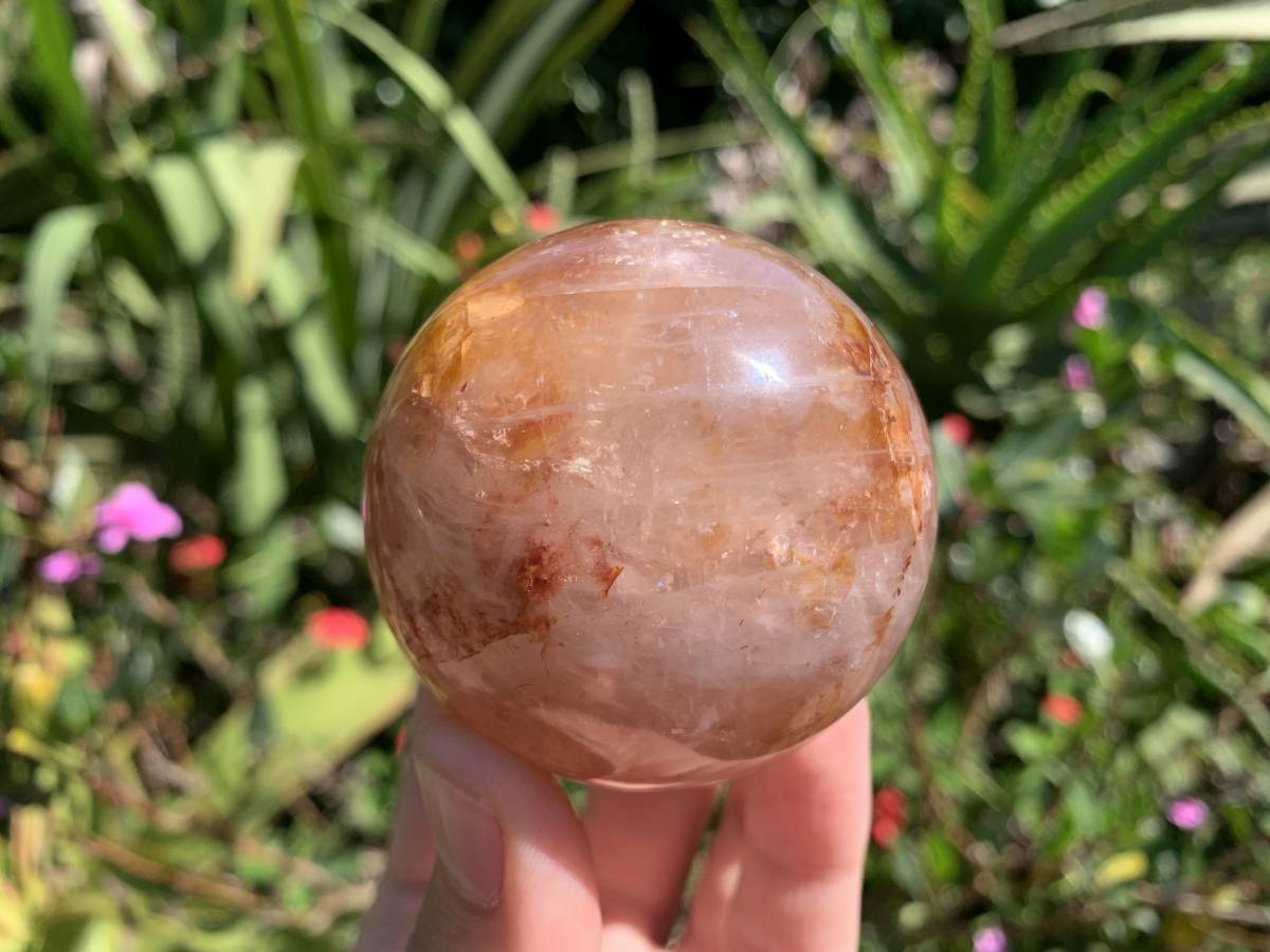 Polished Star Hematoid Girasol Crystal Sphere x 1 From Madagascar