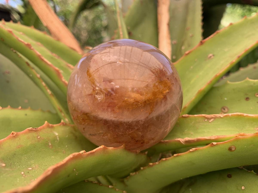 Polished Star Hematoid Girasol Crystal Sphere x 1 From Madagascar