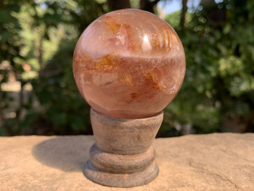 Polished Star Hematoid Girasol Crystal Sphere x 1 From Madagascar