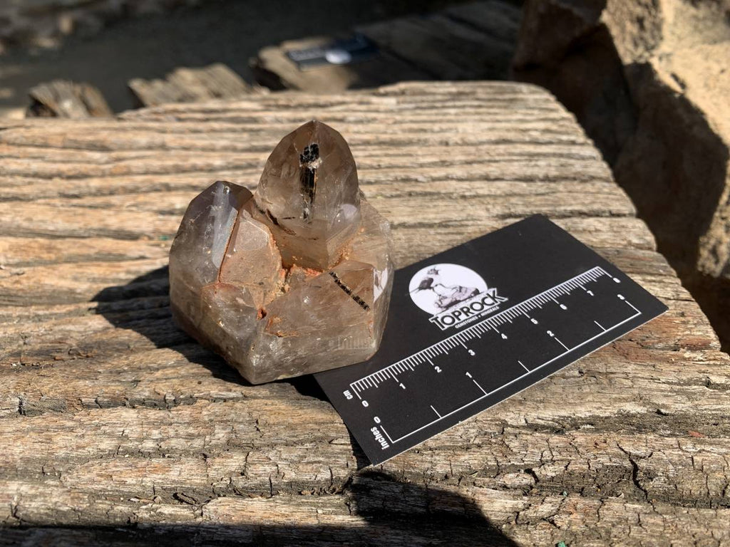 Polished Smokey Tourmilated Quartz Cluster x 1 From Madagascar