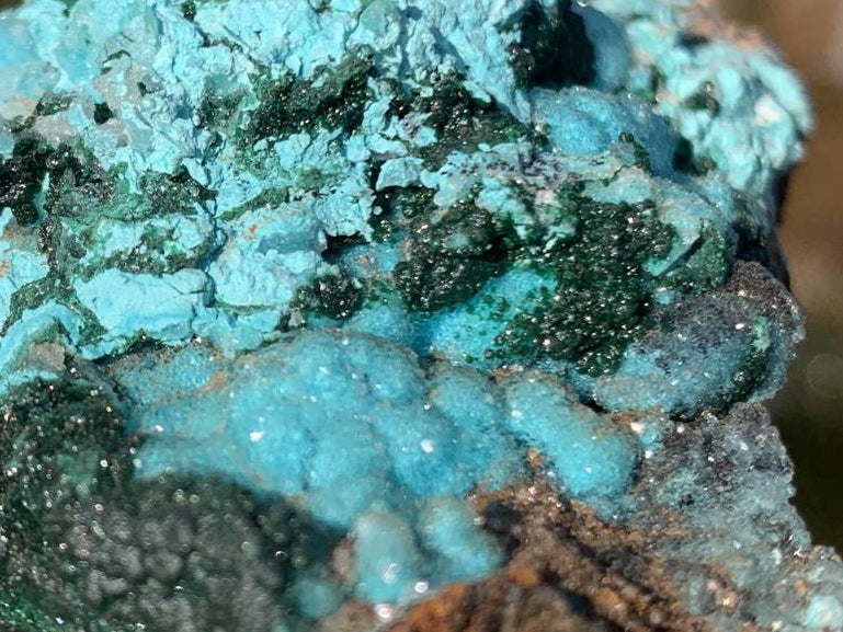 Natural Drusy Crystalline Coated Chrysocolla with Crystalline Malachite On Dolomite x 1 From Lupoto Mine, Congo