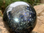 Polished Blue Spark Iolite Water Sapphire Sphere x 1 From Madagascar