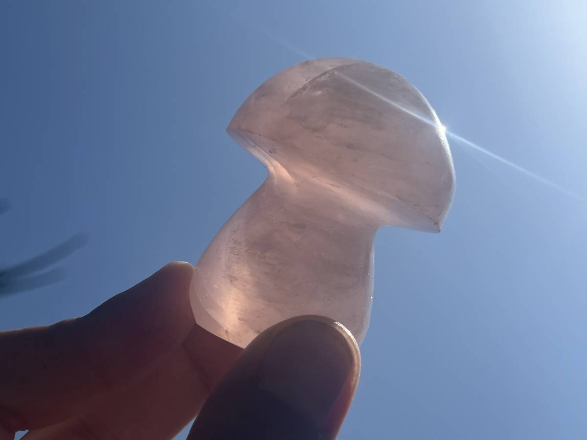 Polished Gemmy Star Rose Quartz Mushroom x 1 From Ambatondrazaka, Madagascar