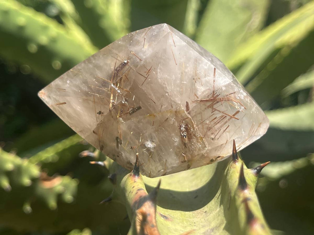 Polished Double Terminated Smokey Golden Rutile Quartz x 1 From Madagascar