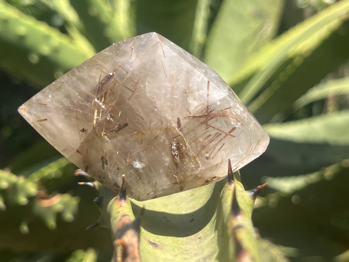 Polished Double Terminated Smokey Golden Rutile Quartz x 1 From Madagascar