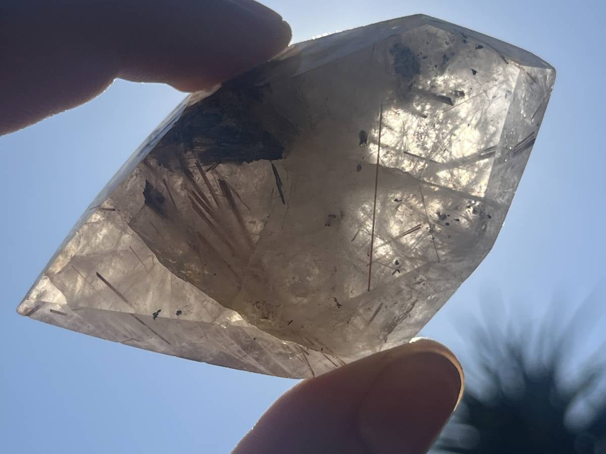 Polished Double Terminated Smokey Golden Rutile Quartz x 1 From Madagascar