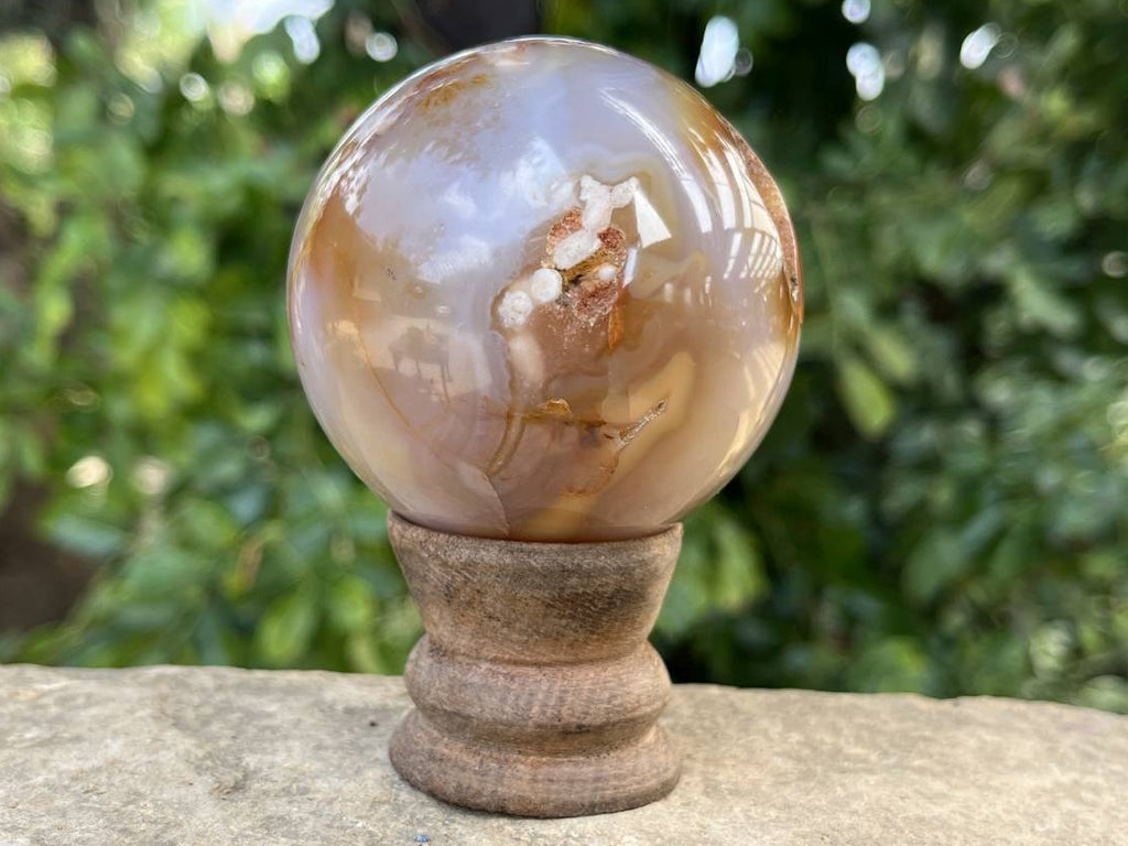 Polished Flower Agate Sphere x 1 From Antsahalova, Madagascar
