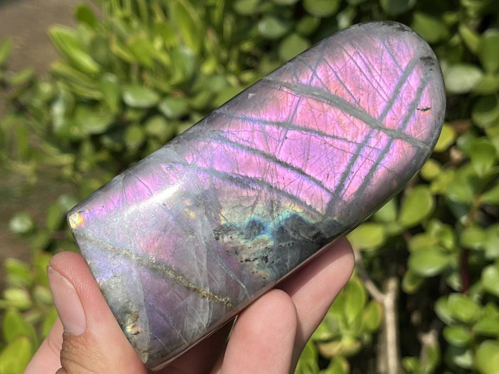 Polished Rare Purple Sunset Flash Labradorite Standing Free Form x 1 From Tulear, Madagascar