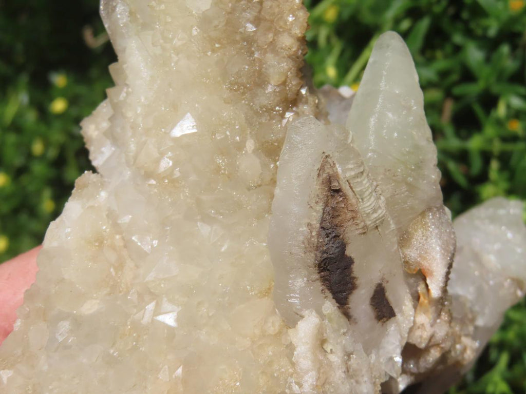 Natural XL Spearhead Calcite And Drusy Quartz Pseudomorph x 1 From Albert's Mountain, Lesotho