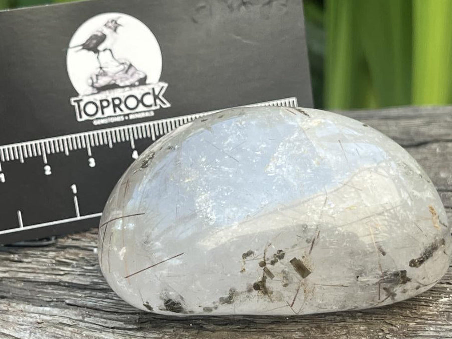 Polished Rare Golden and Copper Rutile Polished Quartz Crystal Free Form x 1 From Madagascar