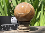 Polished Chatoyant Peach Moonstone Sphere x 1 From Madagascar