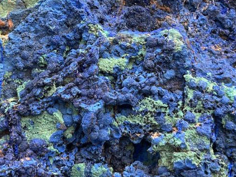Natural Large Crystalline Azurite And Malachite Specimen x 1 From Tchudi Mine, Tsumeb, Namibia