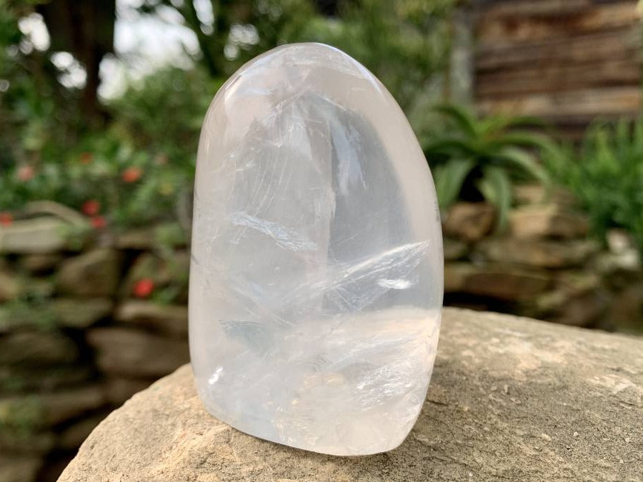 Polished Gemmy Girasol Standing Free Form x 1 From Ambatondrazaka, Madagascar