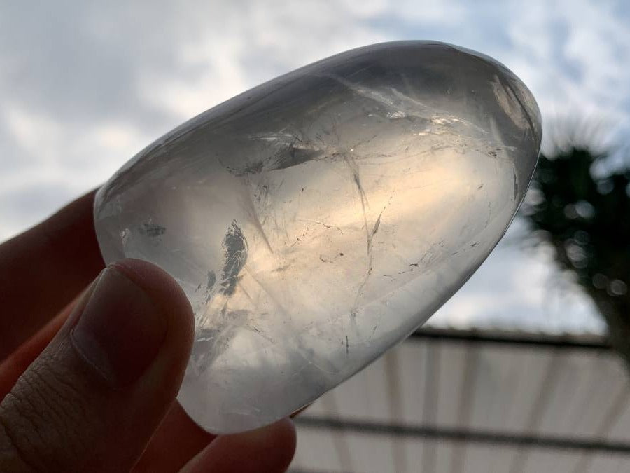 Polished Gemmy Girasol Standing Free Form x 1 From Ambatondrazaka, Madagascar