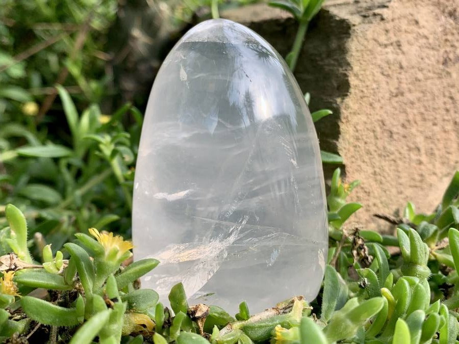 Polished Gemmy Girasol Standing Free Form x 1 From Ambatondrazaka, Madagascar