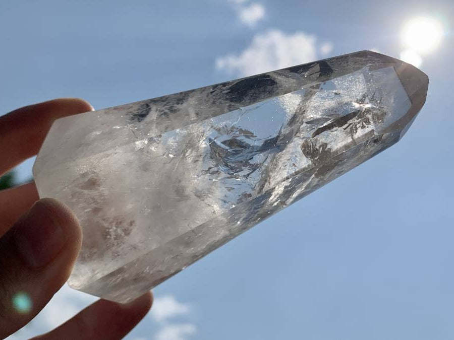 Polished Clear Rainbow Quartz Crystal x 1 From Madagascar