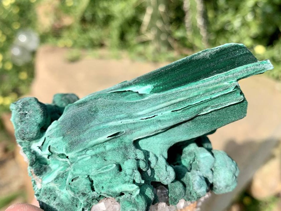 Natural Malachite Stalactite With Crystalline Botroiydal Base Specimen x 1 From Kolwezi, Congo