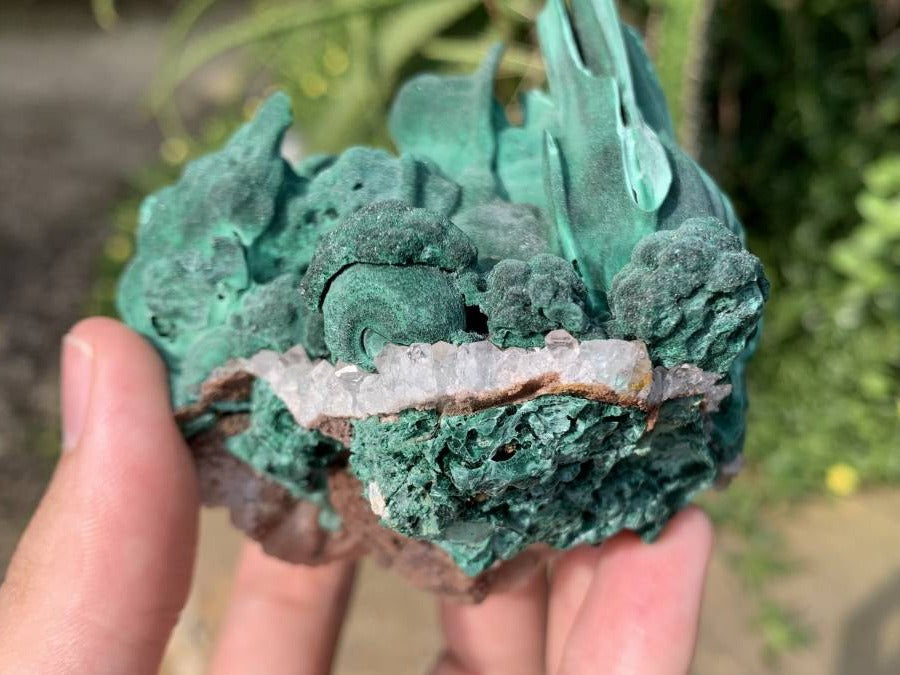 Natural Malachite Stalactite With Crystalline Botroiydal Base Specimen x 1 From Kolwezi, Congo