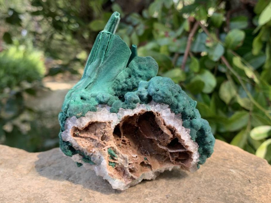 Natural Malachite Stalactite With Crystalline Botroiydal Base Specimen x 1 From Kolwezi, Congo