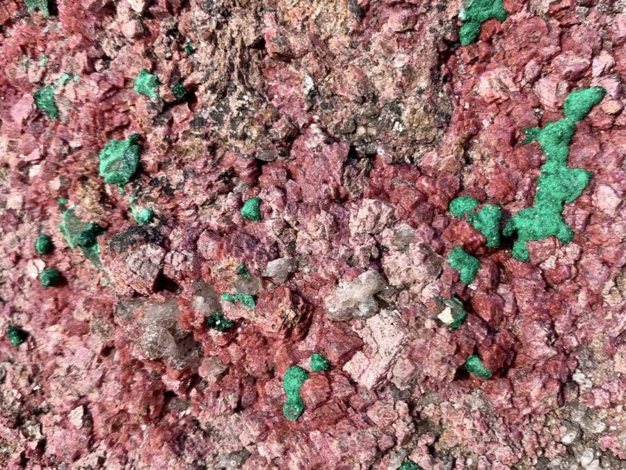 Natural Salrose Cobaltion Dolomite With Silky Ball Malachite Specimen x 1 From Kakanda, Congo