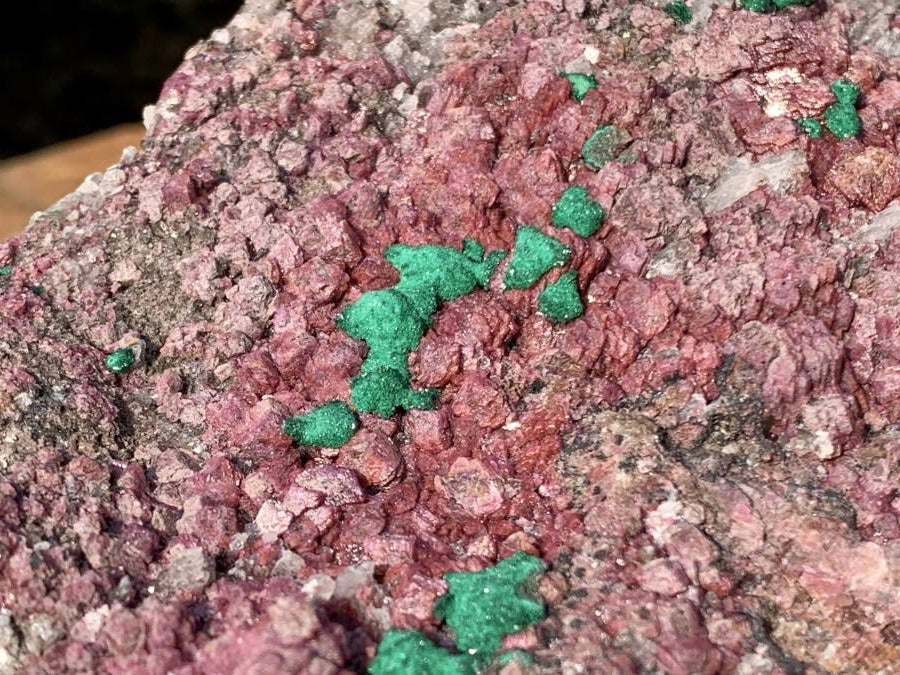 Natural Salrose Cobaltion Dolomite With Silky Ball Malachite Specimen x 1 From Kakanda, Congo