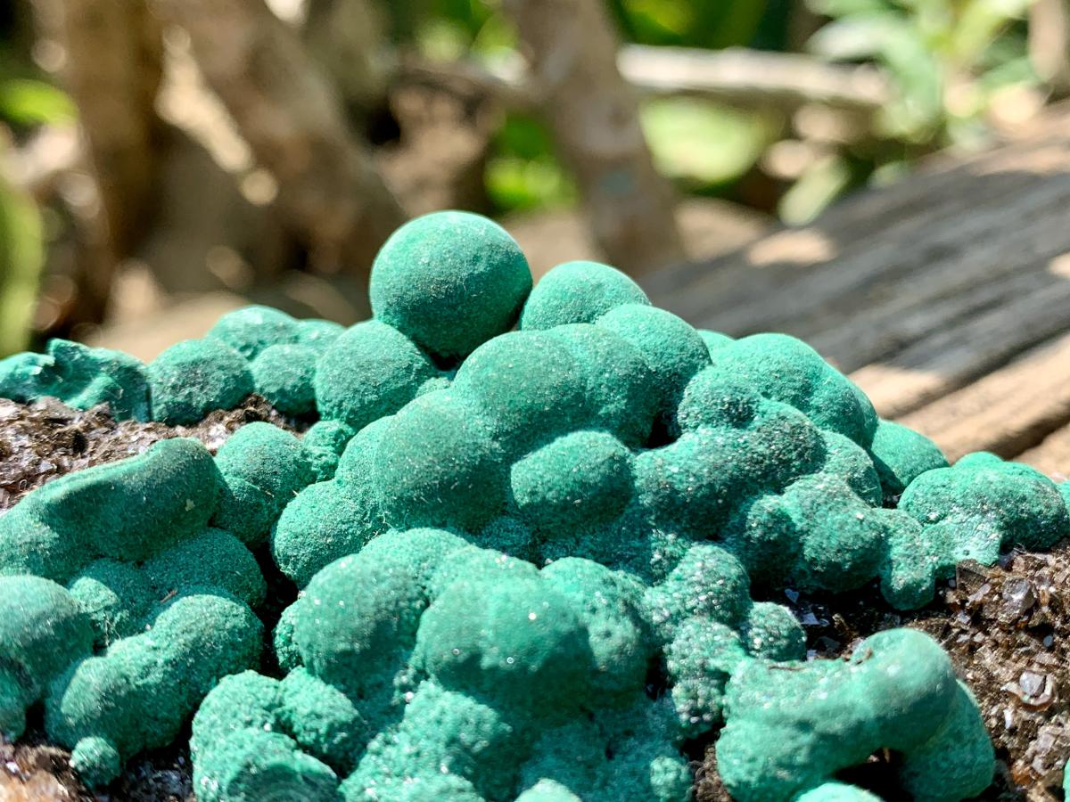 Natural Ball Malachite on Drusy Crystalline Dolomite Matrix Specimen x 1 From Kambove, Congo