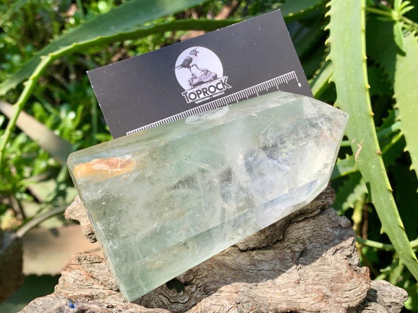 Polished Phantom Lined Chlorite Quartz Crystal x 1 From Ambatofinandrahana, Madagascar