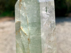 Polished Phantom Lined Chlorite Quartz Crystal x 1 From Ambatofinandrahana, Madagascar