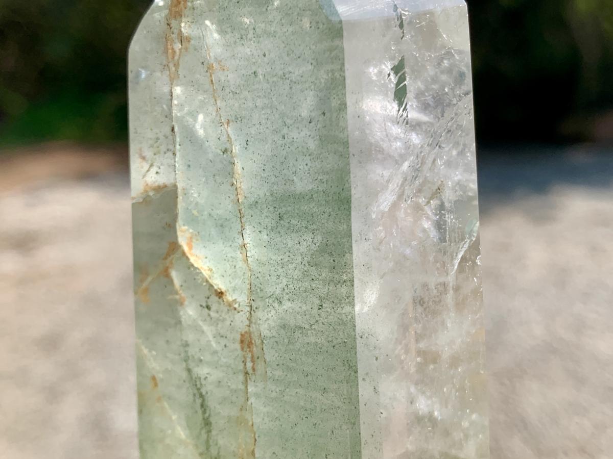 Polished Phantom Lined Chlorite Quartz Crystal x 1 From Ambatofinandrahana, Madagascar