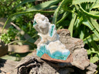 Natural White Dolomite With Malachite And Silica Chrysocolla Specimen x 1 From Mindingi Mine, Congo