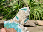 Natural White Dolomite With Malachite And Silica Chrysocolla Specimen x 1 From Mindingi Mine, Congo