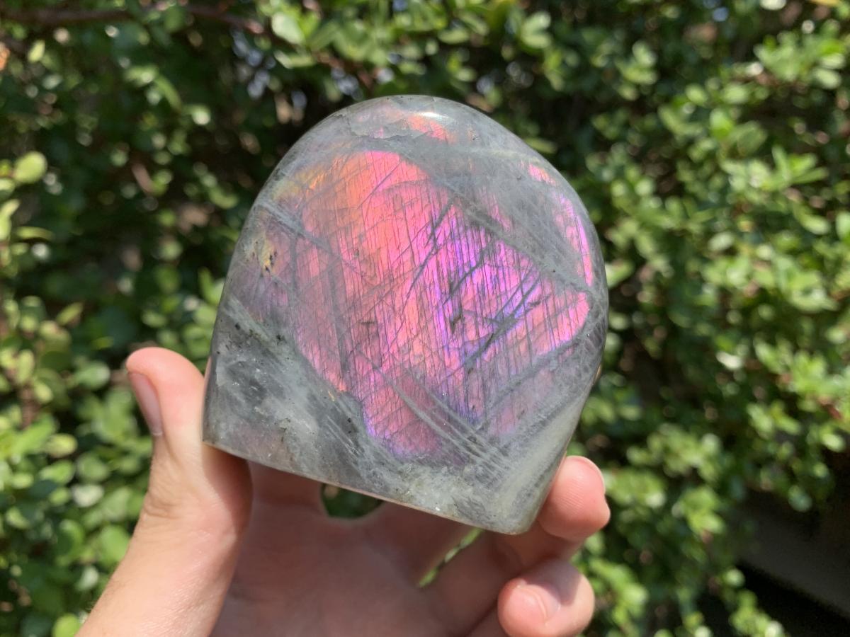 Polished Rare Purple Sunset Labradorite Standing Free Form x 1 From Tulear, Madagascar
