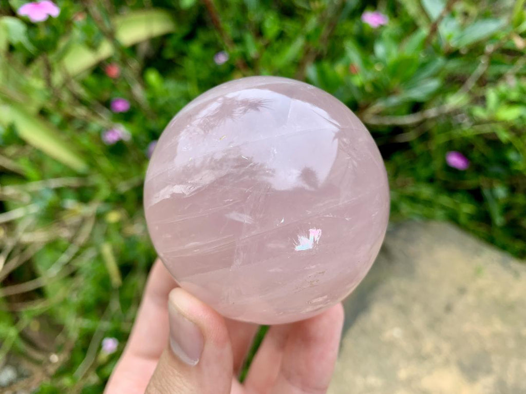 Polished Gemmy Star Rose Quartz Sphere x 1 From Ambatondrazaka, Madagascar
