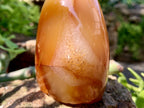 Polished Crystalline Geode Centered Carnelian Standing Free Form x 1 From Madagascar