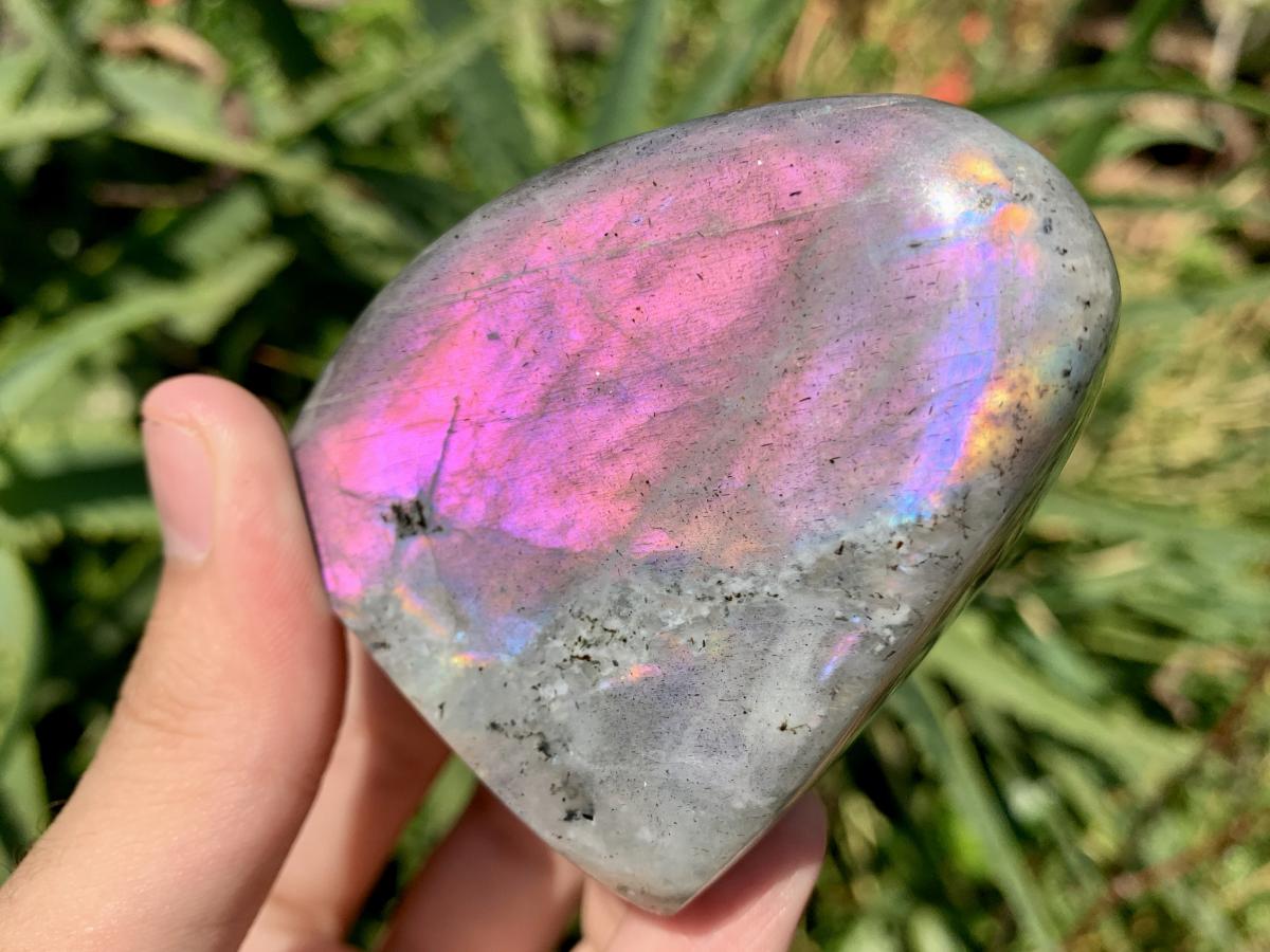 Polished Rare Purple Sunset Labradorite Standing Free Form x 1 From Tulear, Madagascar