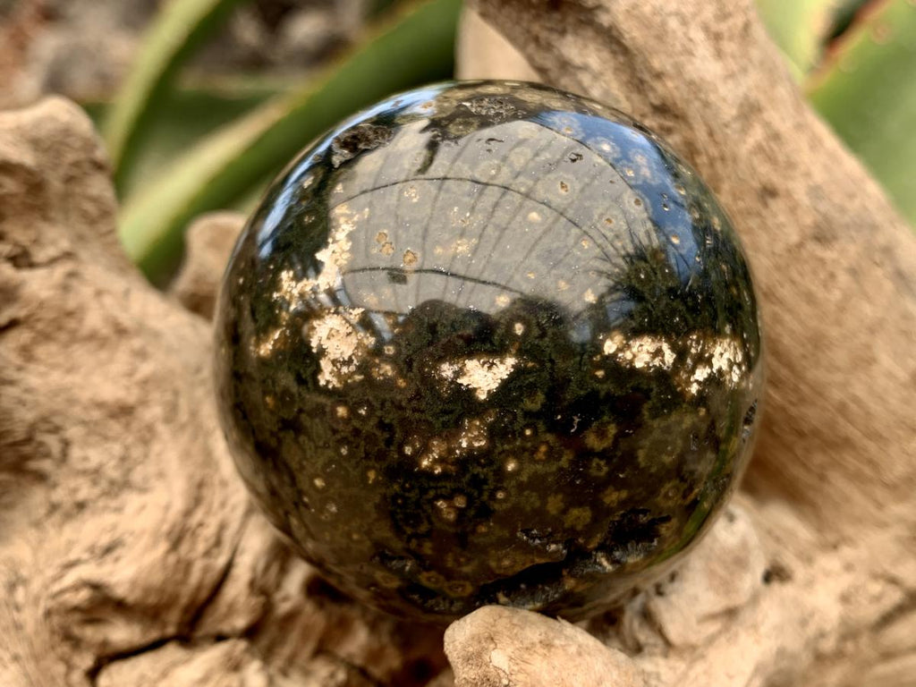 Polished Orbicular Ocean Jasper Sphere x 1 From Madagascar