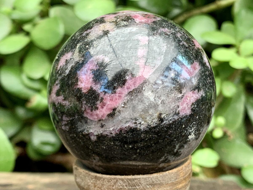 Polished Pink Rhodonite Sphere x 1 From Madagascar